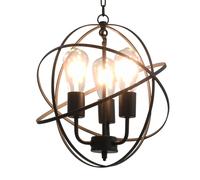 Hanging Lamp Black Sphere 3xE27 Bulbs Ceiling Light Lighting Fixture vidaXL
