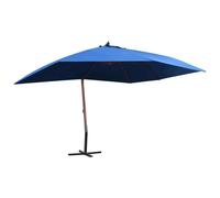 vidaXL Hanging Parasol with Wooden Pole 400x300 cm Blue UK HOT