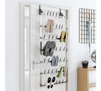 vidaXL Hanging Shoe Rack Silver 66x13x139 cm