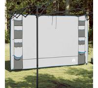 vidaXL Hanging Tent Organiser with Storage Grey 320 x 182 cm, Garden and Terrace, Modern Waterproof Fabric, Lightweight Portable Camping Organizer for Tent Gear and Outdoor Adventures