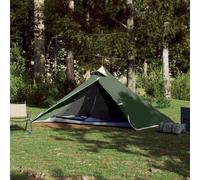 vidaXL Camping Tent Tipi 1-Person Green Waterproof UK