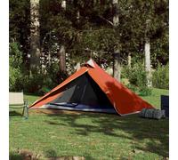 vidaXL Camping Tent Tipi 1-Person Orange Waterproof UK