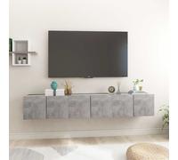 vidaXL Hanging TV Cabinets 3 pcs Concrete Grey 60x30x30 cm