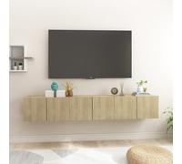 vidaXL 3x Hanging TV Cabinets Sonoma Oak Home Entertainment Centre Wall Unit