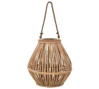 vidaXL Hanging Wicker Candle Lantern Holder, Handmade with Natural Material for Outdoor Use
