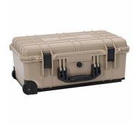 vidaXL Hard Case Sand 56 x 35 x 23 cm Polypropylene and ABS, Gadget Case, Modern, Durable, Rolling, Protective, Outdoor Electronics Storage, Compact Organizer Box, Wheels