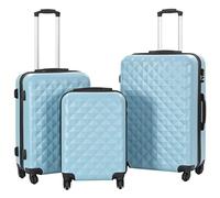 vidaXL Hardcase Trolley Suitcase Set - 3 pcs ABS Luggage Set with Internal Tension Ss, 360 Castors and Compact Storage - Blue