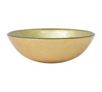 vidaXL Tempered Glass 42 cm Gold Countertop Basin Washbasin, Ohne Wasserhahn