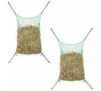 vidaXL Hay Nets Slow Feed Feeder for Horse - 2 Pack, Rectangular Shape, Green, PP Material, 200 x 120 cm, Weather Resistant