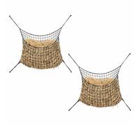 vidaXL Hay Nets 2 pcs, Slow Feed Hay Feeder for Horse, Adjustable Travel Feeder
