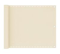vidaXL HDPE Balcony Screen - Cream 75x500 cm - Drapes for Privacy - Wind Permeable and UV-Proof - Easy Installation with Included Rope and Aluminium Eyelets