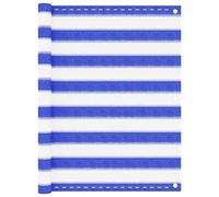 vidaXL HDPE Balcony Screen - UV and Mould Resistant, Wind Permeable, Easy Installation with Rope, Blue and White, 90x500 cm Size