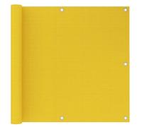 vidaXL HDPE Balcony Screen - Yellow, Privacy Shade, UV and Mould Proof, Breathable, Easy Install with Aluminium Eyelets and Included Rope, 90 x 500 cm.