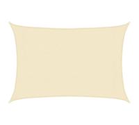 vidaXL HDPE Sunshade Sail - 3x4.5m Cream, Rectangular - 90% UV Protection, Wind & Water Permeable, Mould & UV Proof - Stainless Steel Fasteners - No Assembly Required