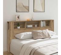 vidaXL Headboard Cabinet Bookcase Bed Headboard Artisian Oak Engineered Wood