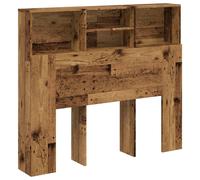 vidaXL Headboard Cabinet Bed Cabinet Bed Headboard Old Wood Engineered Wood