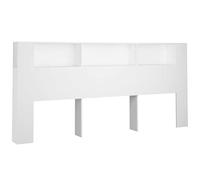 vidaXL Headboard Cabinet Bedroom Furniture Bed Header Cabinet Wall Bed Backboard Bookcase Headboard with Storage White 220x18.5x104.5 cm