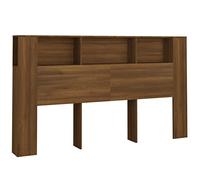 vidaXL Headboard Cabinet Bedroom Furniture Bed Header Cabinet Wall Bed Backboard Bookcase Headboard with Storage Brown Oak 180x18.5x104.5 cm