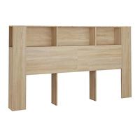 vidaXL Headboard Cabinet Bedroom Furniture Bed Header Cabinet Wall Bed Backboard Bookcase Headboard with Storage Sonoma Oak 180x18.5x104.5 cm