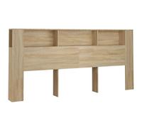 vidaXL Headboard Cabinet Bedroom Furniture Bed Header Cabinet Wall Bed Backboard Bookcase Headboard with Storage Sonoma Oak 220x18.5x104.5 cm