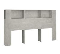 vidaXL Headboard Cabinet Bedroom Furniture Bed Header Cabinet Wall Bed Backboard Bookcase Headboard with Storage Concrete Grey 180x18.5x104.5 cm
