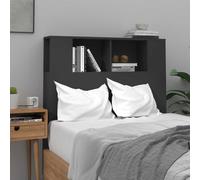 vidaXL Headboard Cabinet Black 100x18.5x102.5 cm
