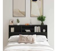 Headboard cabinet Black Oak 160 x 19 x 103.5 cm Wall-mounted storage shelf unit