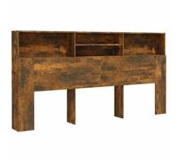 vidaXL Headboard Cabinet Bookcase Wall Bed Headboard Bed Backboard Cabinet Footboard Home Indoor Bedroom Furniture Accessory Smoked Oak
