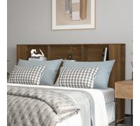 vidaXL Headboard Cabinet Brown Oak 180x18.5x104.5 cm UK HOT