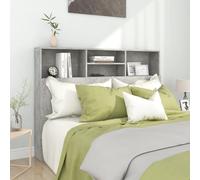 vidaXL Headboard Cabinet Concrete Grey 140x19x103.5 cm