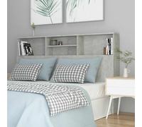 vidaXL Headboard Cabinet Concrete Grey 160x19x103.5 cm
