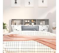 vidaXL Headboard Cabinet Concrete Grey 180x19x103.5 cm