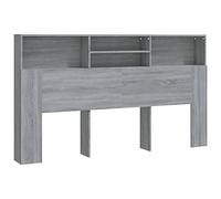 vidaXL Headboard Cabinet Home Indoor Bedroom Cabinet Bookcase Wall Bed Headboard Bed Accessory Backboard Footboard Furniture Grey Sonoma