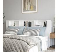 vidaXL Headboard Cabinet Bedroom Furniture Bed Header Cabinet Wall Bed Backboard Bookcase Headboard with Storage High Gloss White 220x18.5x104.5 cm