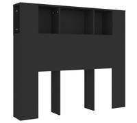vidaXL Headboard Cabinet Home Bedroom Furniture Accessory Wall Bed Headboard Bookcase Bed Backboard Cabinet Black 120x18.5x104.5 cm
