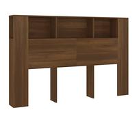 vidaXL Headboard Cabinet Home Bedroom Furniture Accessory Wall Bed Headboard Bookcase Bed Backboard Cabinet Brown Oak 160x18.5x104.5 cm