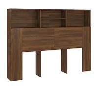 vidaXL Headboard Cabinet Home Bedroom Furniture Accessory Wall Bed Headboard Bookcase Bed Backboard Cabinet Brown Oak 140x19x103.5 cm