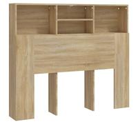 vidaXL Headboard Cabinet Home Indoor Bedroom Bookcase Headboard Cabinet Wooden Storage Bed Backboard Footboard Furniture Bed Accessory Sonoma Oak