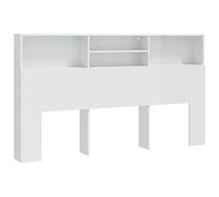 vidaXL Headboard Cabinet Home Indoor Bedroom Cabinet Bookcase Wall Bed Headboard Bed Accessory Backboard Footboard Furniture High Gloss White