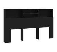 vidaXL Headboard Cabinet Home Indoor Bedroom Cabinet Bookcase Wall Bed Headboard Bed Accessory Backboard Footboard Cabinet Furniture Black