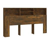 vidaXL Headboard Cabinet Home Indoor Bedroom Cabinet Bookcase Wall Bed Headboard Bed Accessory Backboard Footboard Furniture Smoked Oak