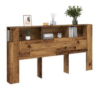 Old Wood Engineered Wood Headboard Cabinet 200x18.5x102.5 with Storage Shelves