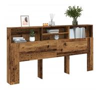 vidaXL Headboard Cabinet Old Wood 200x19x103.5 cm Engineered Wood (856874), Brown