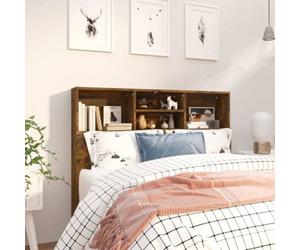 Vidaxl Headboard Cabinet Smoked Oak 120X19X103.5 Cm Headboard Cabinets
