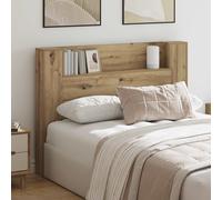 vidaXL Headboard Cabinet with LED Artisan Oak 140 x 16.5 x 103.5 cm
