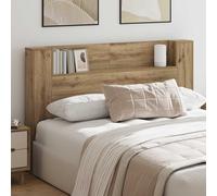 vidaXL Headboard Cabinet with LED Artisan Oak 160 x 16.5 x 103.5 cm