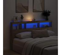 Headboard Cabinet with LED Bed Header Bed Headboard Storage Cabinet vidaXL [EEK: A]