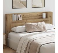 vidaXL Headboard Cabinet with LED Artisian Oak 180 x 16.5 x 103.5 cm