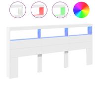 vidaXL Headboard Cabinet with LED Bedroom Bed Headboard White 220x17x102 cm