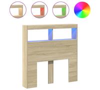 vidaXL Headboard Cabinet with LED Sonoma Oak 100x17x102 cm